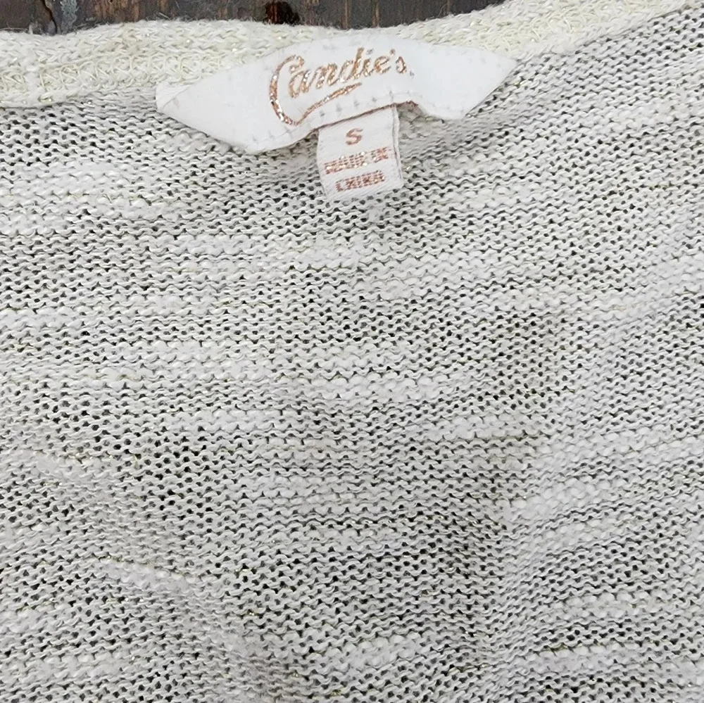 #056 Candies Small Open cream & gold Cardigan - Picture 2 of 12